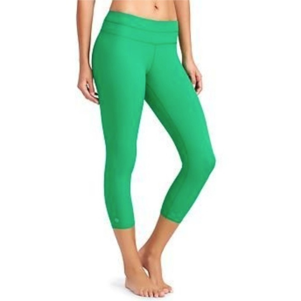 Athleta Dobby Sonar lightweight Capri green